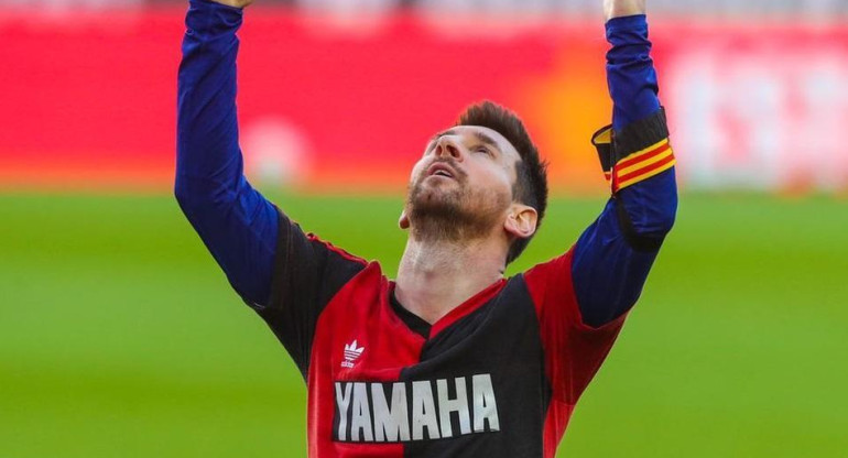 Messi con la camiseta de Newells Old Boys. Foto: Télam.