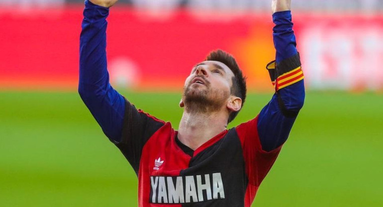 Messi con la camiseta de Newells Old Boys. Foto: Télam.