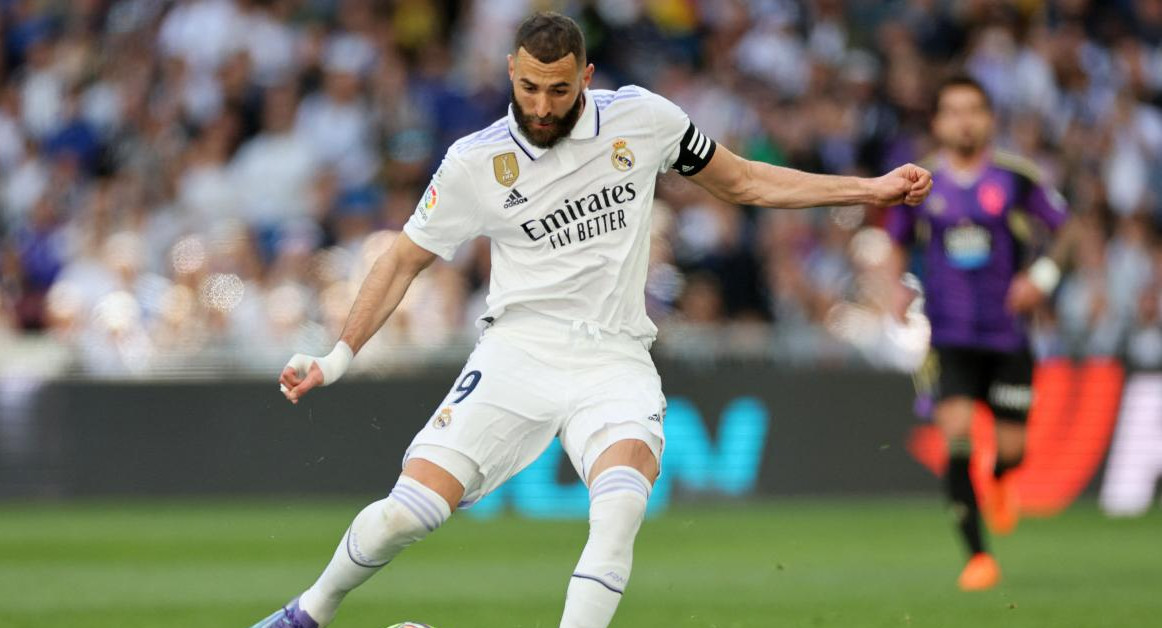 Gol de Karim Benzema; Real Madrid vs. Valladolid. Foto: Reuters.