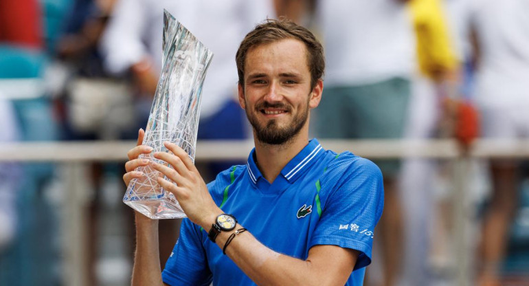 Daniil Medvedev, campeón del Masters 1000 de Miami. Foto: Reuters.