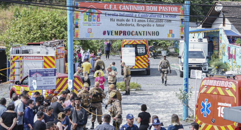 Conmoción por asesinato en jardín de infantes de Brasil. Foto: EFE. 