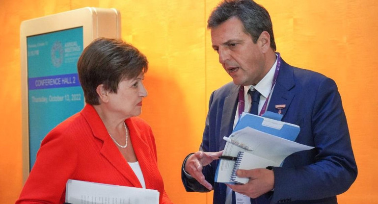 Kristalina Georgieva y Sergio Massa, FMI, NA