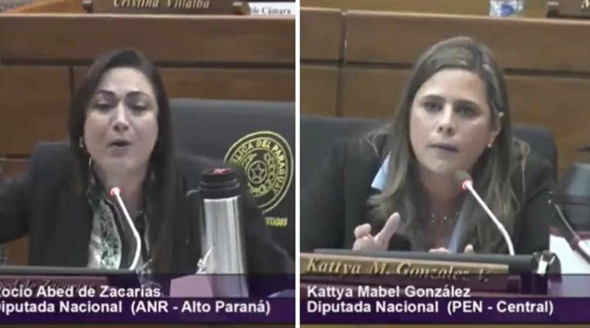 La discusión entre las diputadas de Paraguay. Foto: captura video