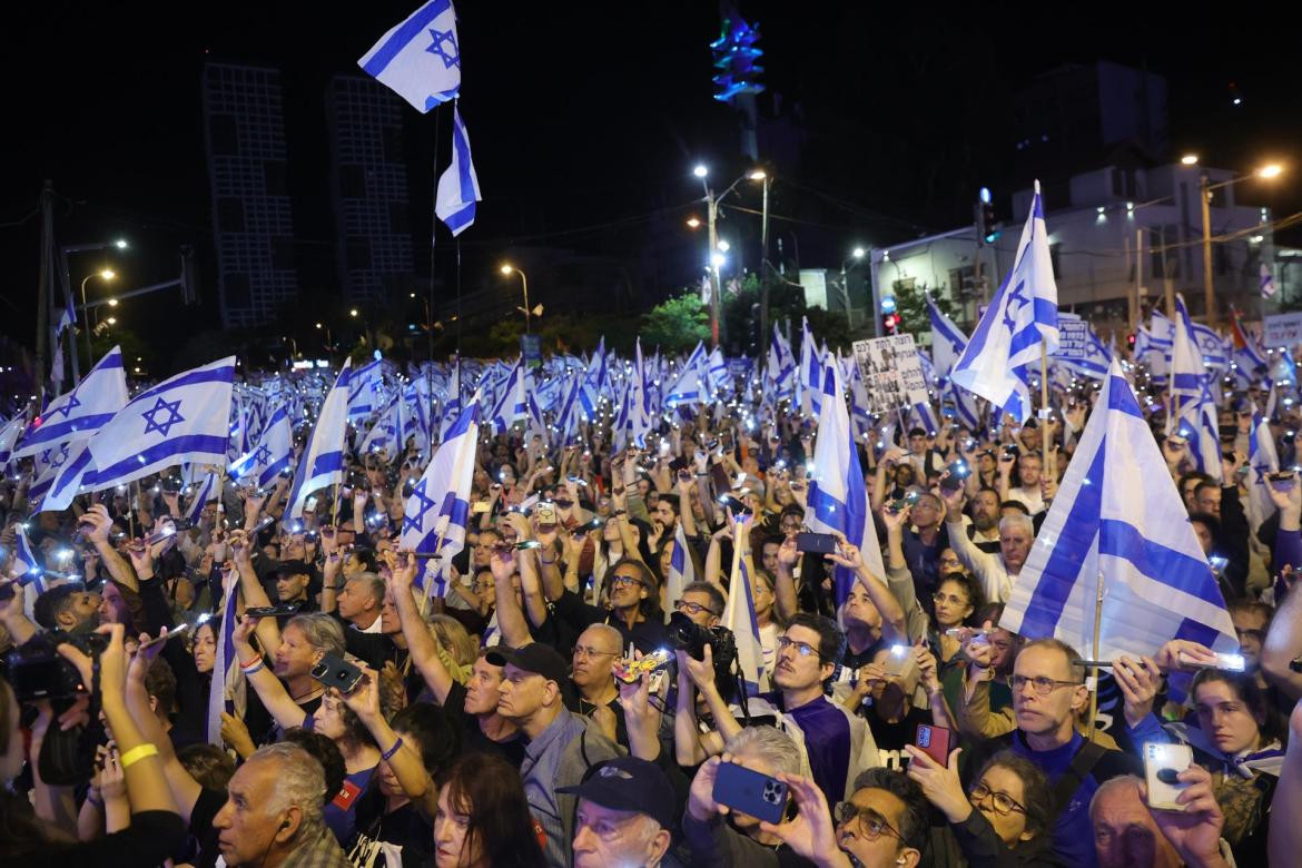 Masiva protesta en Israel. Foto: EFE