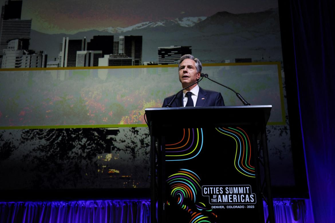 Antony Blinken en la Cumbre de Ciudades de las Américas, celebrada en Denver. Foto: Reuters.