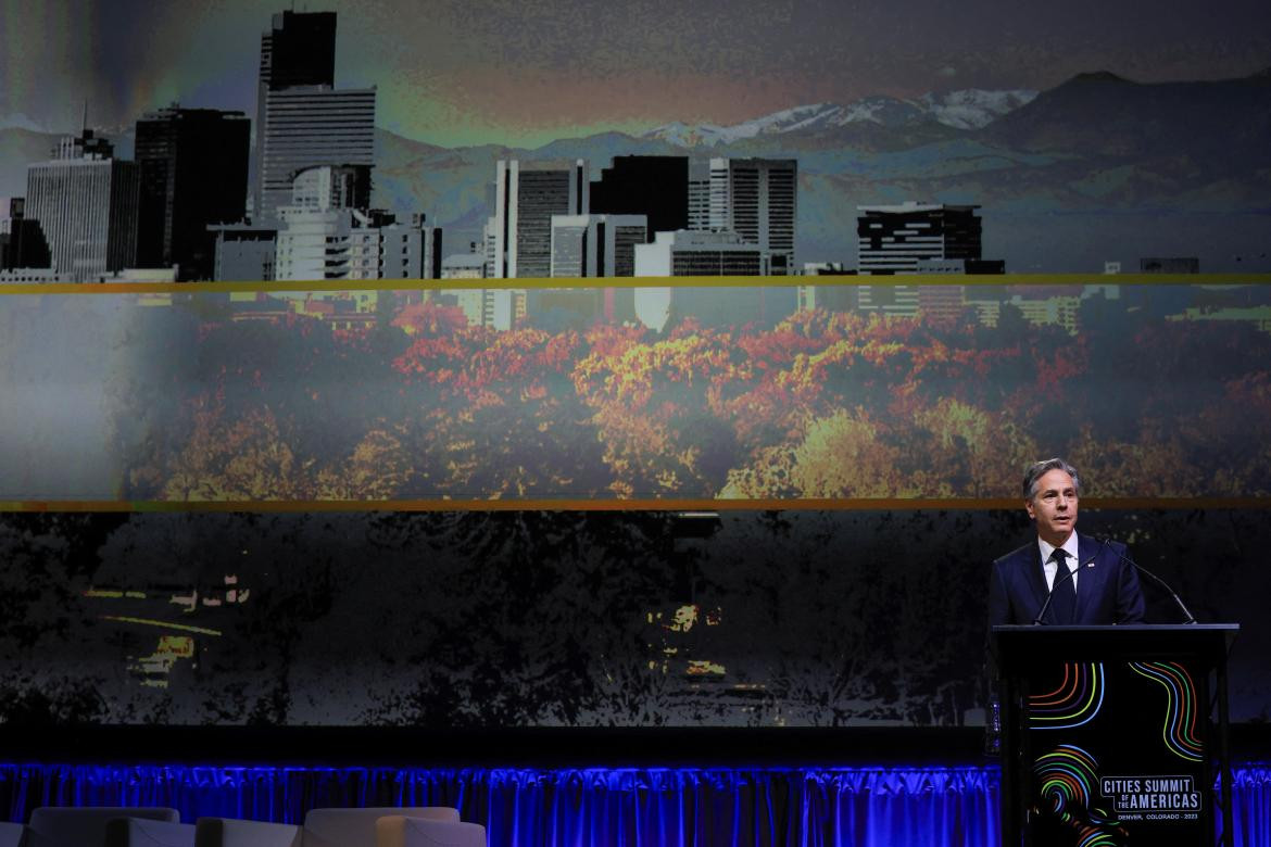 Antony Blinken en la Cumbre de Ciudades de las Américas 2. Foto: Reuters.