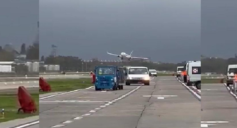 Fue un avión de Flybondi. Sucedió en Aeroparque Jorge Newbery. Foto: NA.	