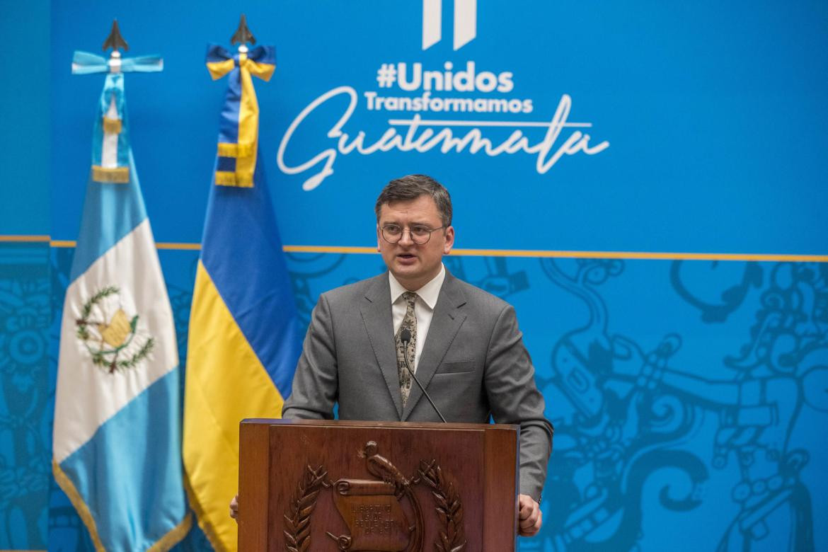 El canciller ucraniano Dmytro Kuleba en Guatemala. Foto: EFE