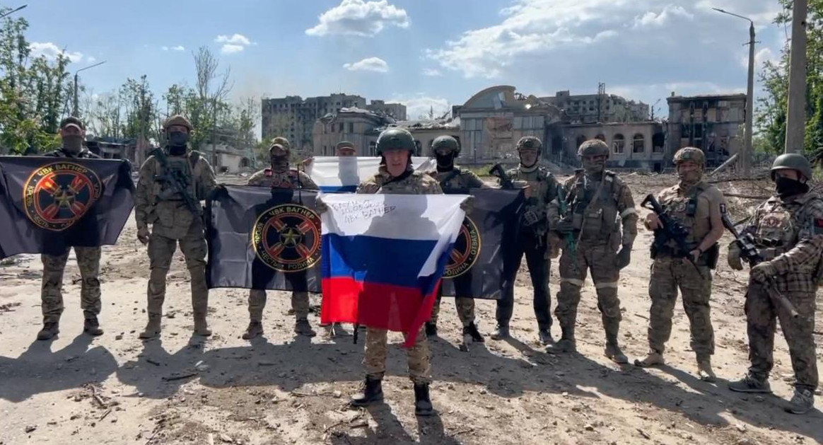 Yevgueni Prigozin, líder del grupo Wagner, tras la toma de Bajmut. Foto: REUTERS.