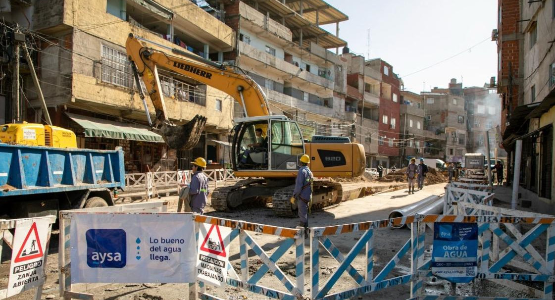 Obras de AySA en barrio Padre Ricciardelli en CABA