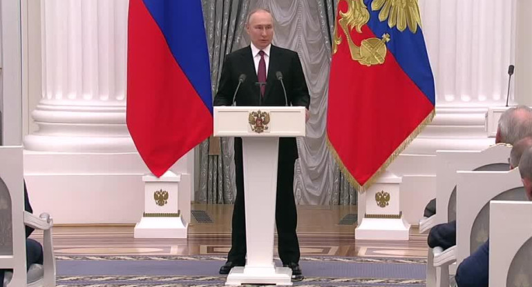 Putin en la entrega de premios. Foto: Reuters. 