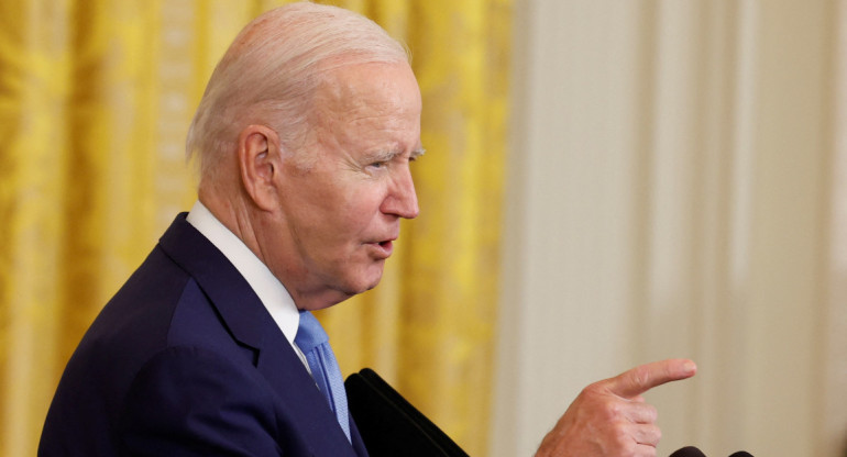 Joe Biden, presidente de los Estados Unidos durante la rueda de prensa en la Casa Blanca. Foto: Reuters