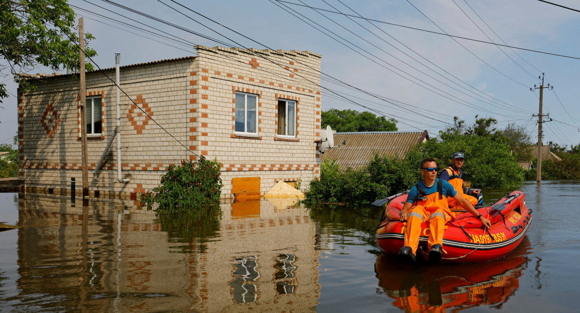 Inundaciones en Jersón, guerra entre Rusia y Ucrania. Foto: Reuters.