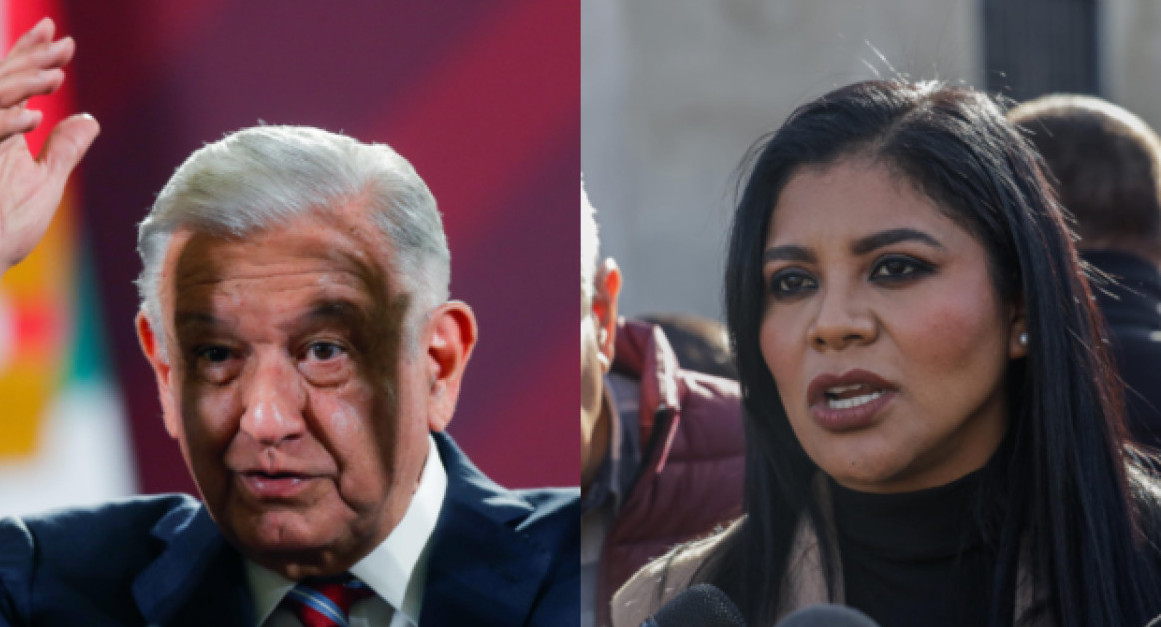 López Obrador y Montserrat Caballero. Fotos: EFE