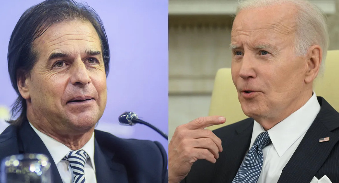 Luis Lacalle Pou y Joe Biden. Fotos: Reuters