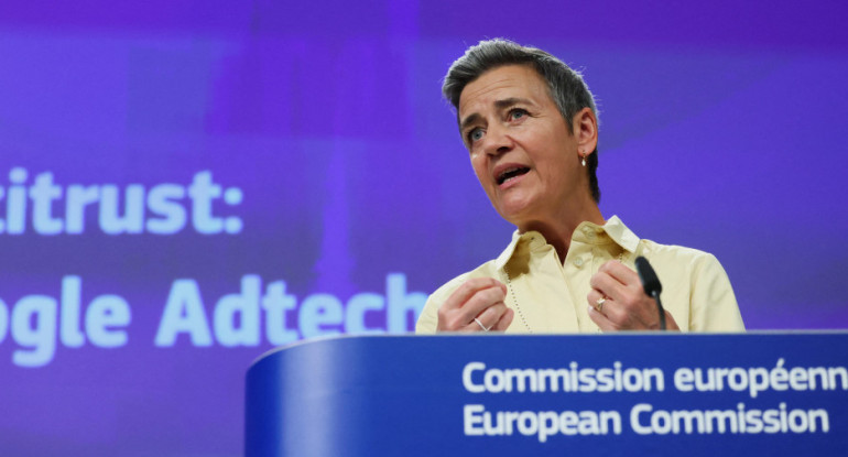 Margrethe Vestager, vicepresidenta de la Comisión Europea. Foto: Reuters.