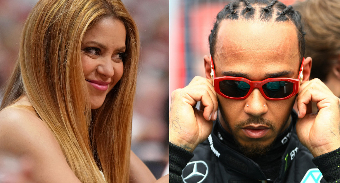 Shakira y Lewis Hamilton. Fotos: Reuters.