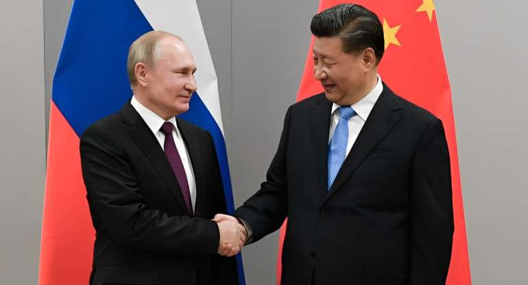 Xi Jinping, presidente de China, y Vladimir Putin, presidente de Rusia. Fuente: Reuters.