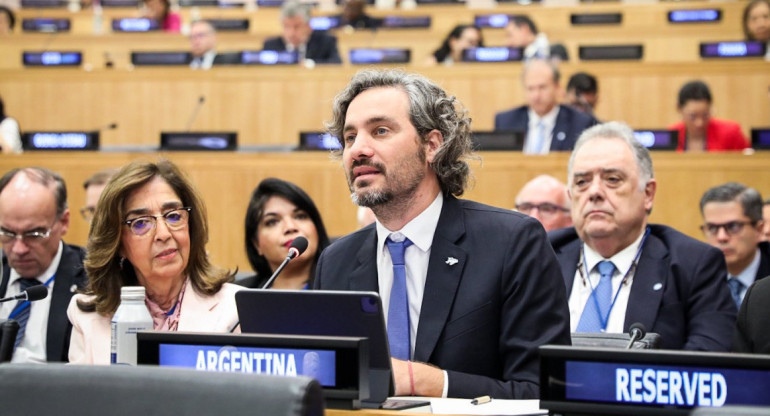 El canciller Santiago Cafiero en la ONU. Foto: Twitter @SantiagoCafiero