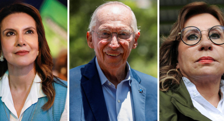 Zury Ríos, Edmond Mulet y Sandra Torres. Foto: Reuters.