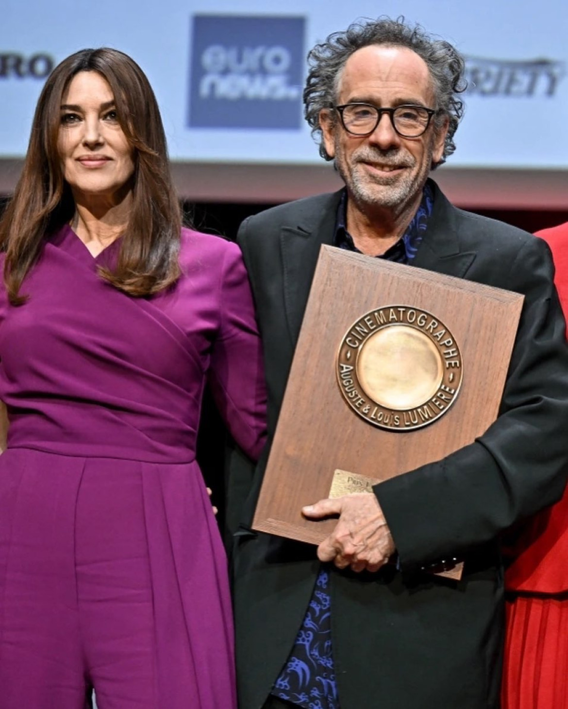 Tim Burton y Mónica Bellucci. Foto: Instagram/cinema_movie