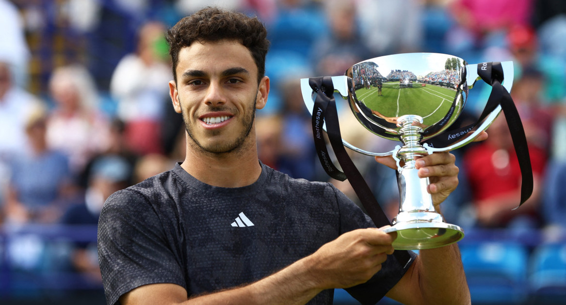 Francisco Cerúndolo en ATP de Eastbourne. Foto: REUTERS.