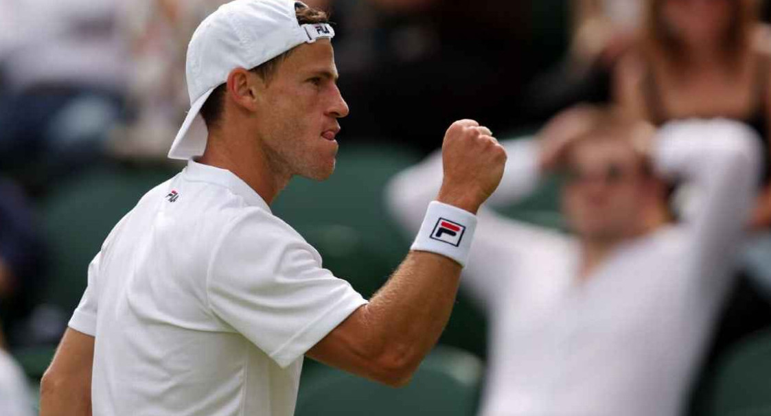 Diego Schwartzman comenzó con el pie derecho en Wimbledon. Foto: Twitter @ESPNtenis.