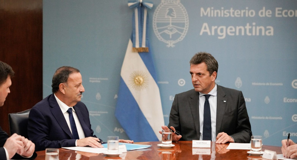 Sergio Massa junto al gobernador de la provincia de La Rioja, Ricardo Quintela. Foto: Presidencia