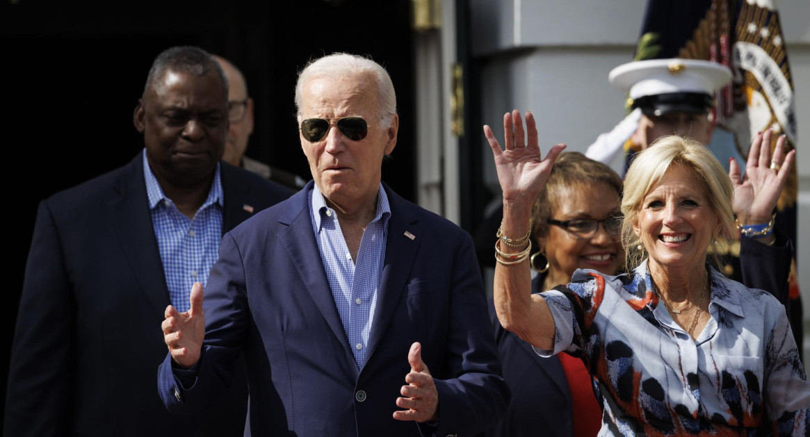 El presidente de los Estados Unidos, Joe Biden junto a la primera dama, Jill Biden. Foto: EFE