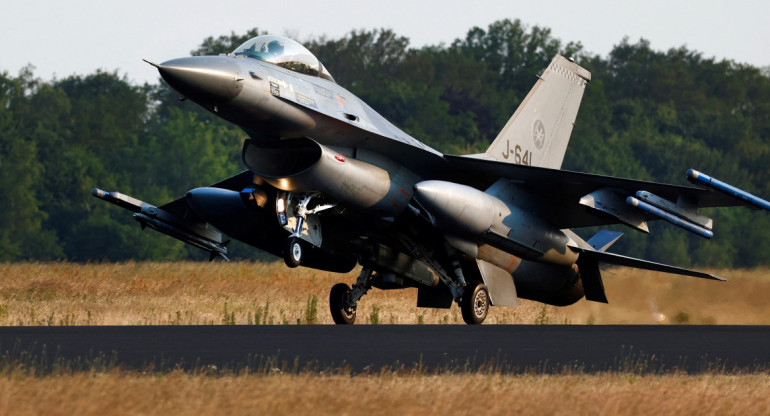 Avión de combate F16. Foto: Reuters.