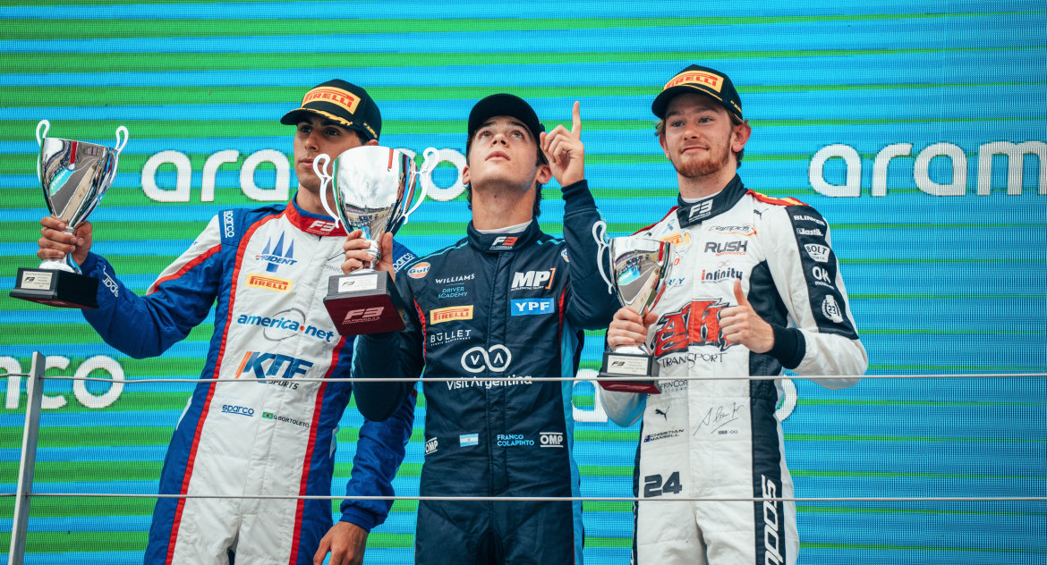 Triunfo de Franco Colapinto en Silverstone de la Fórmula 3. Foto: @WilliamsRacing.