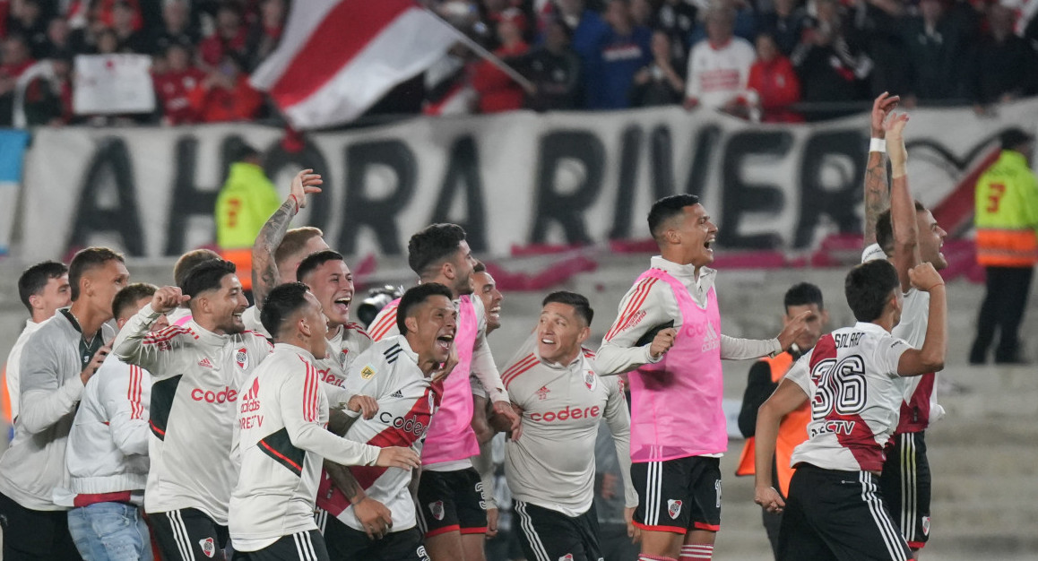 Festejo jugadores de River. Foto: NA