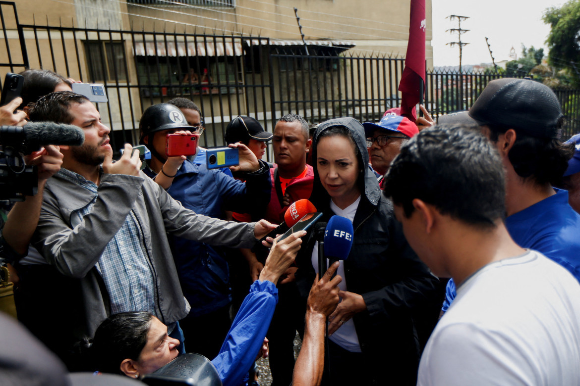 Manifestaciones en contra de María Corina Machado, opositora de Nicolás Maduro. Foto: Reuters.