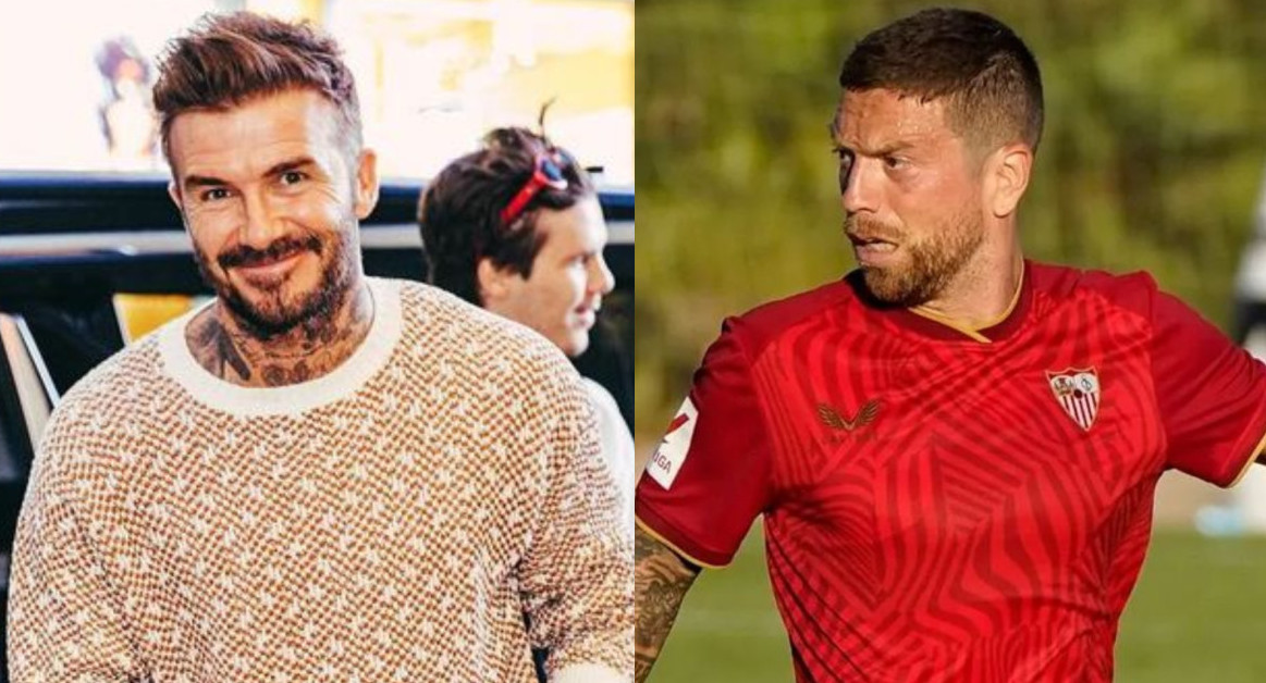 David Beckham y el Papu Gómez. Fotos: Instagram.