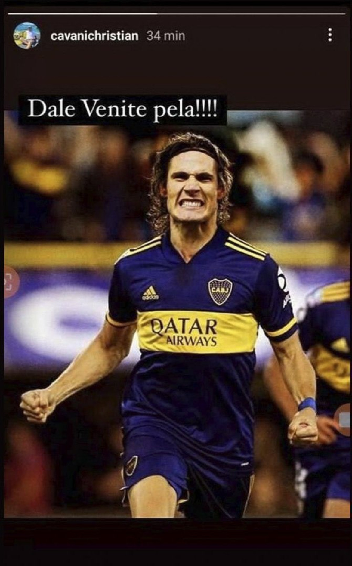 La publicación del hermano de Cavani sobre su posible llegada a Boca. Foto: Instagram.