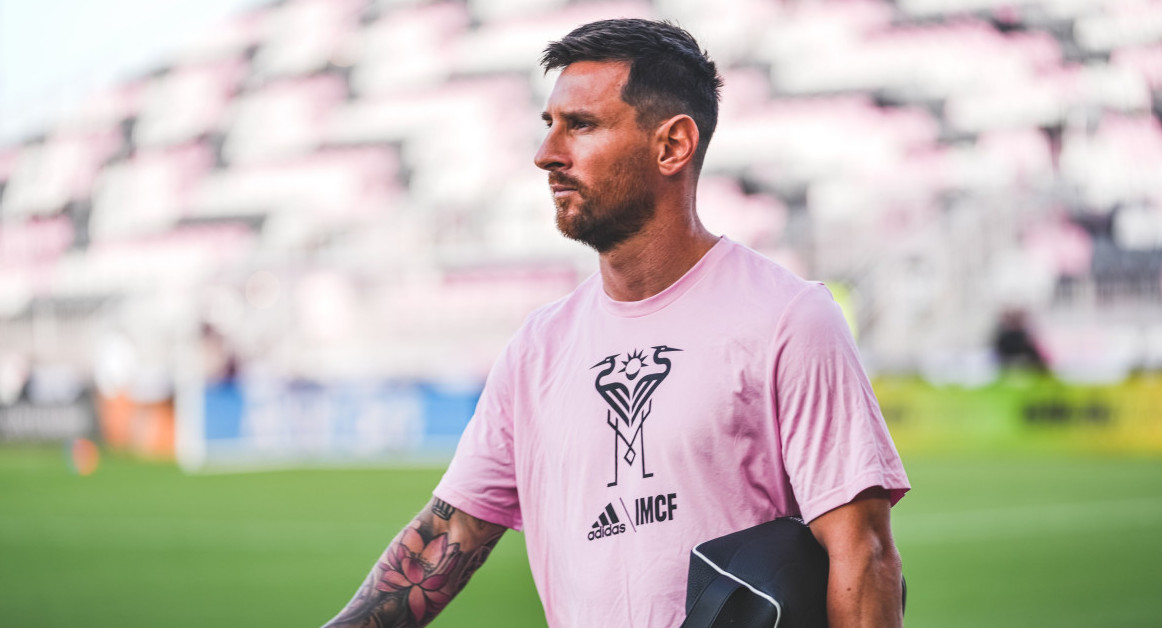 Lionel Messi antes de su debut oficial en Inter Miami. Foto: Twitter @InterMiamiCF.