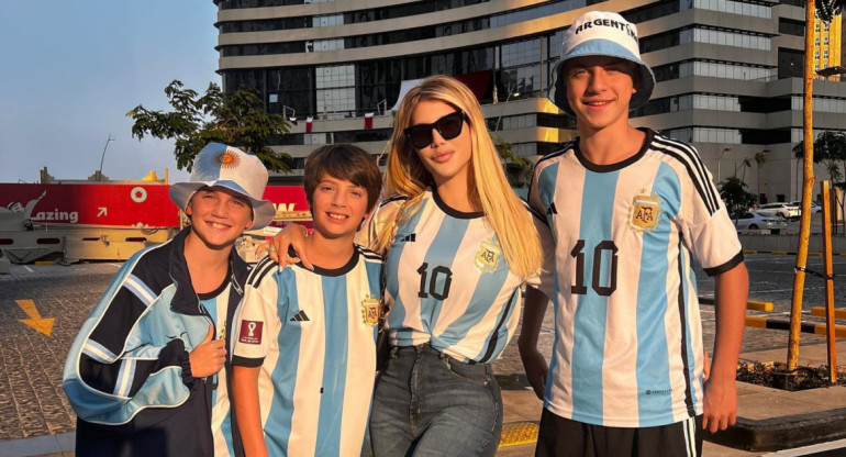 Wanda Nara con sus tres hijos hombres. Foto: Instagram/wanda_nara