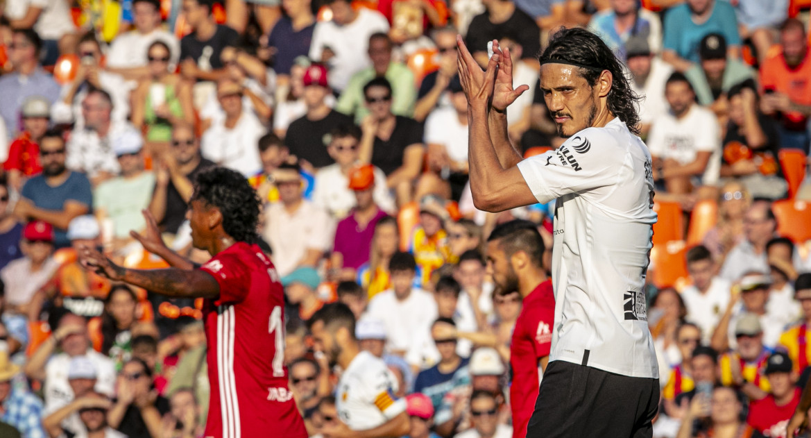 Edinson Cavani en Valencia. Foto: @valenciacf.