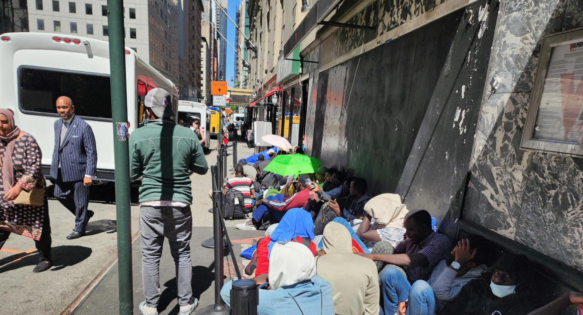 Migrantes en Nueva York. Foto: EFE