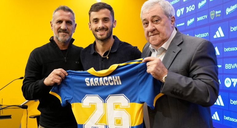 Marcelo Saracchi fue presentado como jugador de Boca Juniors. Foto: Twitter @BocaJrsOficial.