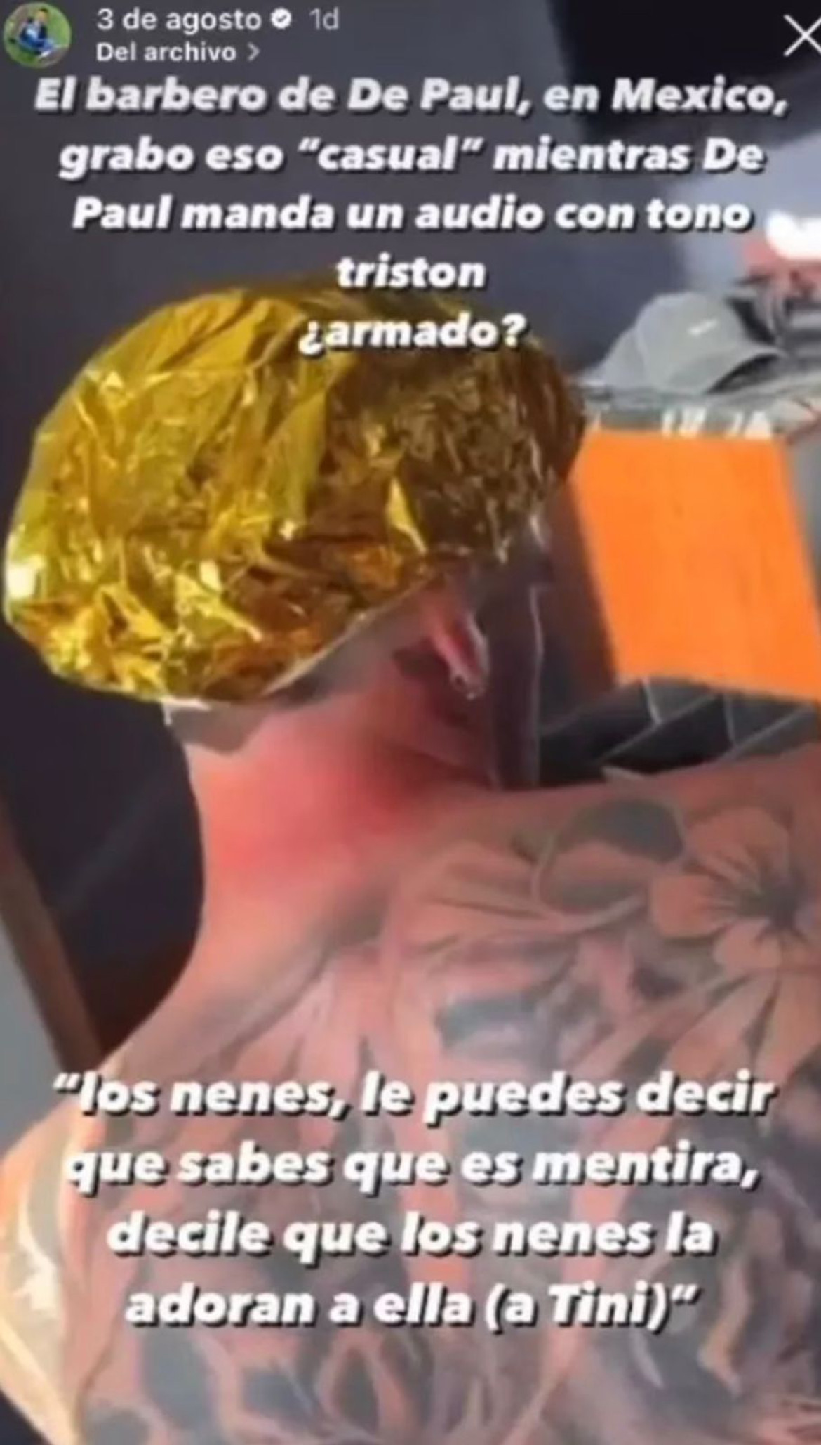 Se filtró un video de Rodrigo De Paul. Foto: @mecomprendezmendez