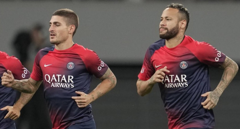 Neymar y Marco Verratti. Foto: EFE.