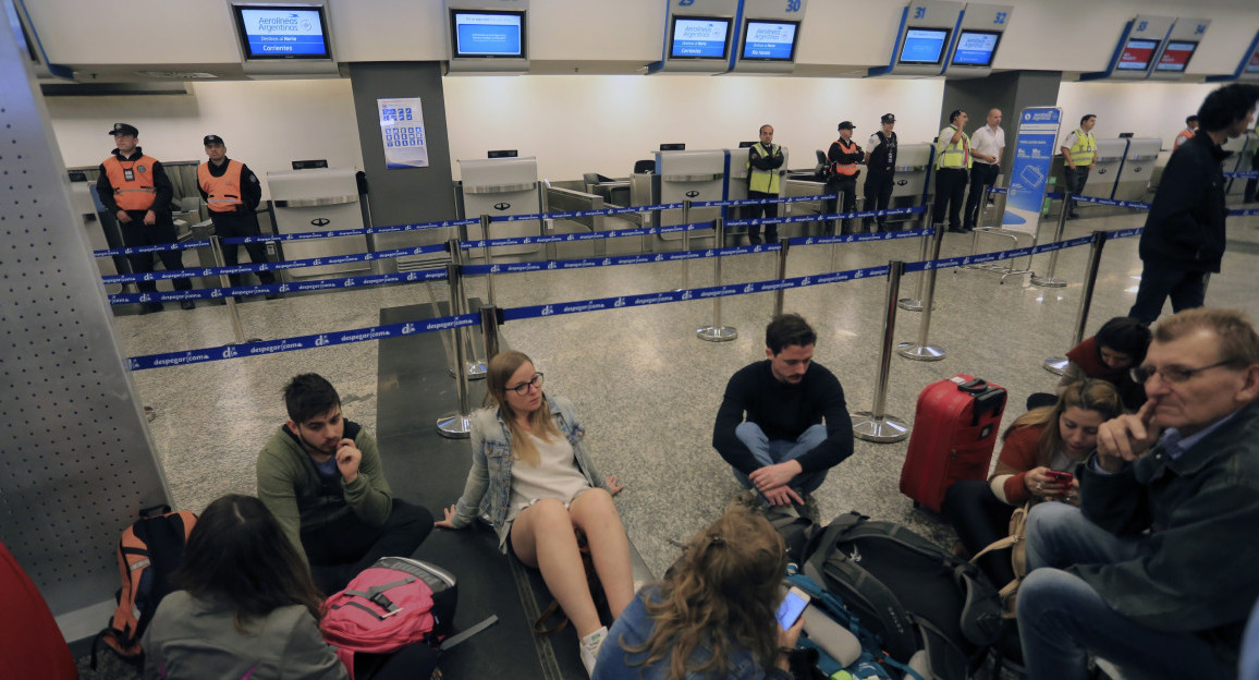 Vuelos cancelados en Aeroparque Jorge Newbery. Foto: NA.