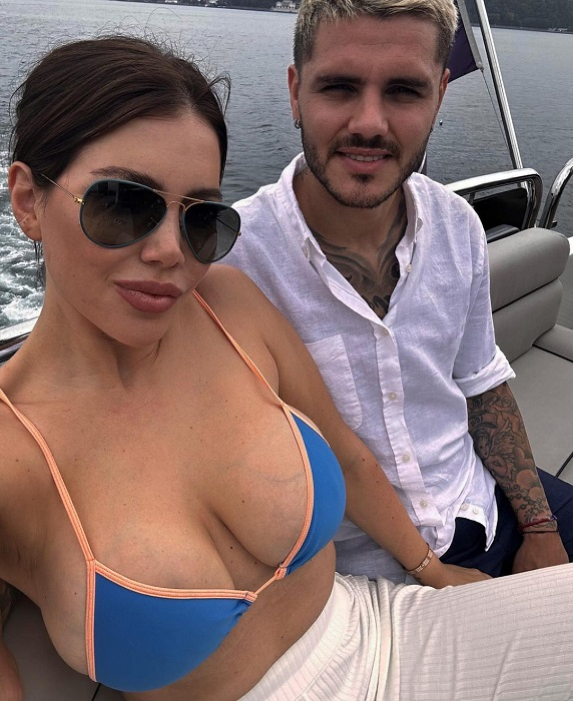 Wanda Nara y Mauro Icardi a bordo de un lujoso yate en Turquía. Foto: Instagram @wanda_nara.