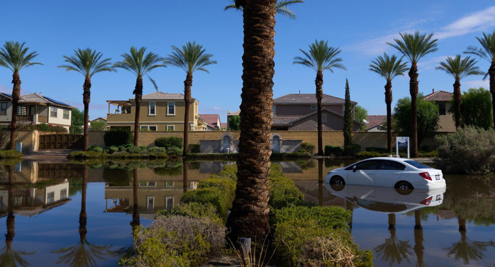 El paso de la tormenta Hilary por California. Foto: EFE