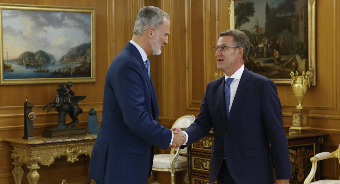 Núñez Feijóo con el rey Felipe VI. Foto: EFE.