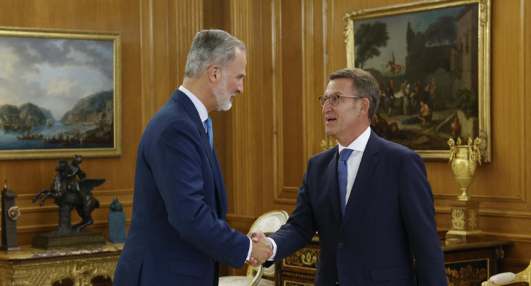 Núñez Feijóo con el rey Felipe VI. Foto: EFE.