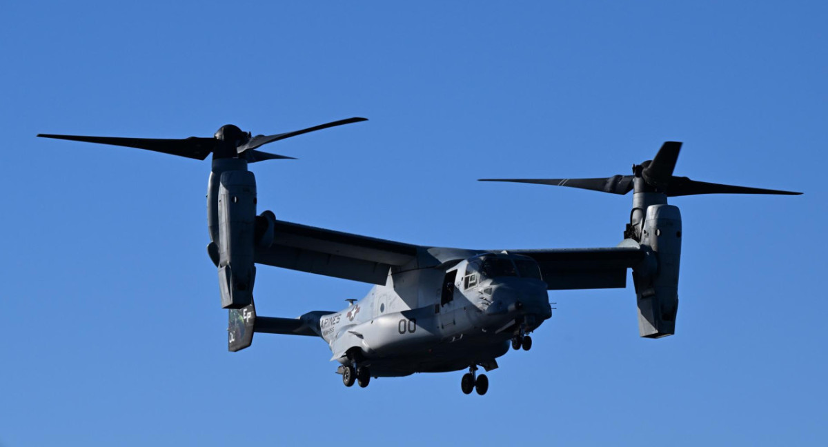 El avión MV-22B Osprey que se estrelló en Australia. Foto: EFE.