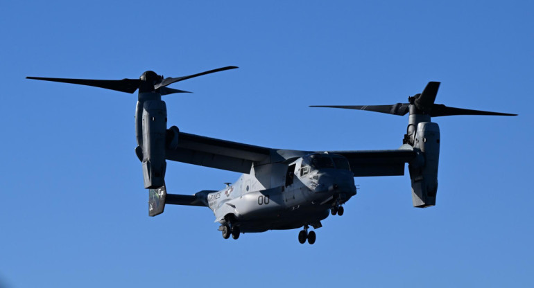 El avión MV-22B Osprey que se estrelló en Australia. Foto: EFE.