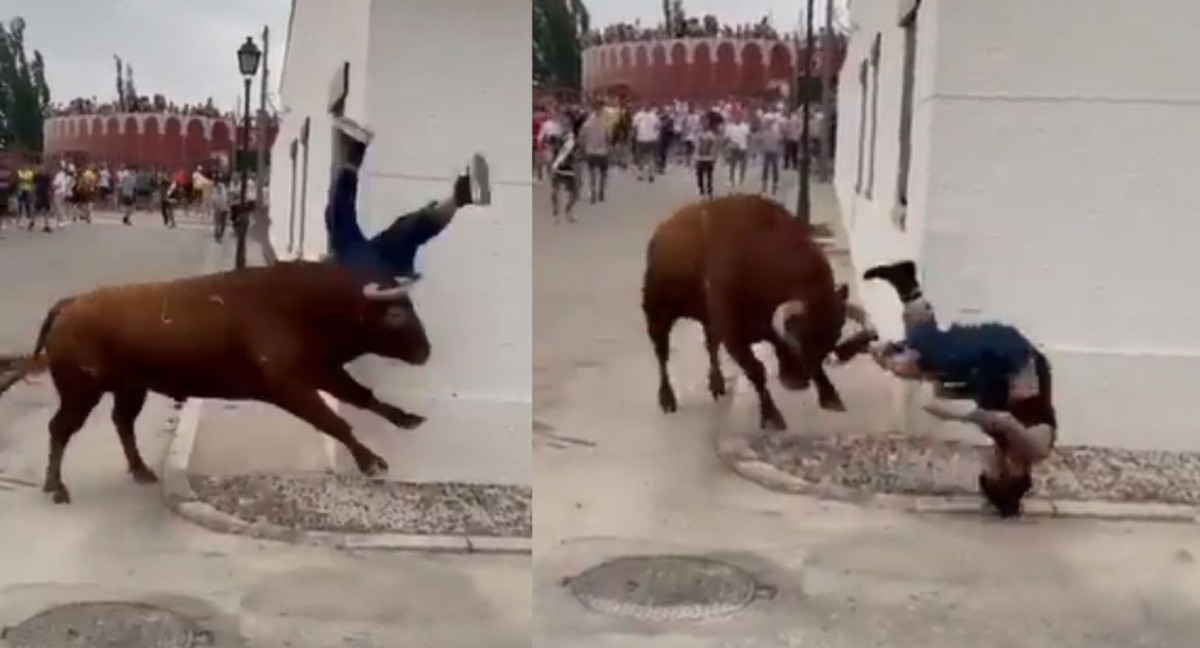 El ataque a la adolescente durante la corrida en España. Foto: Capturas de video